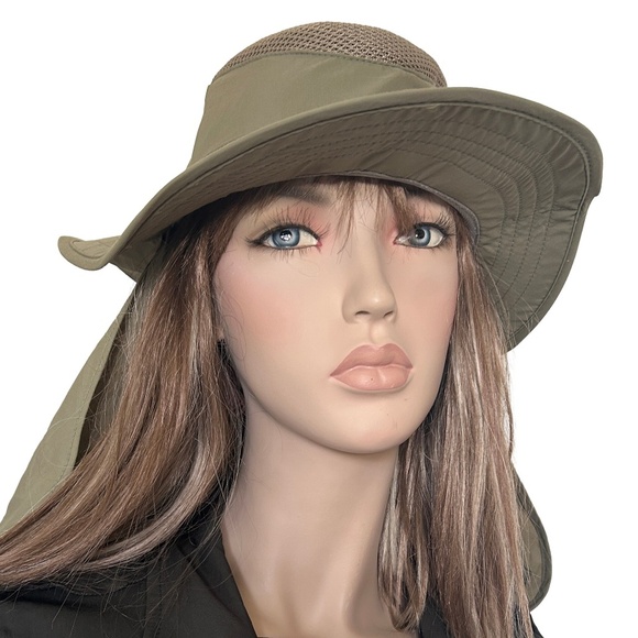 Panama Jack Wide Brim Boonie Hat Utility Fishing Safari UVF Protection Khaki - Picture 4 of 10